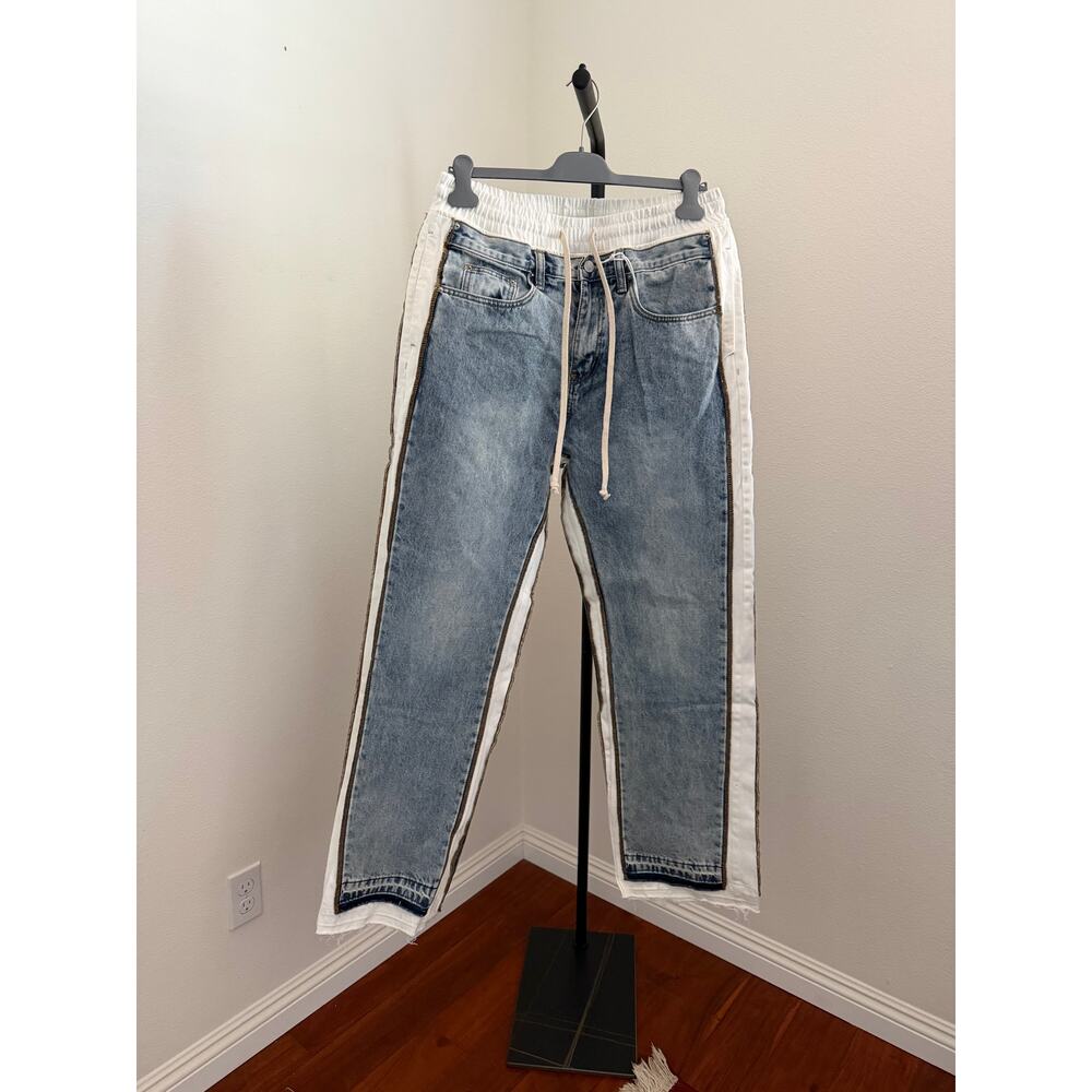 New MNML ULTRA BAGGY BORDER GN8 DENIM JEANS 31 - Picture 4 of 8